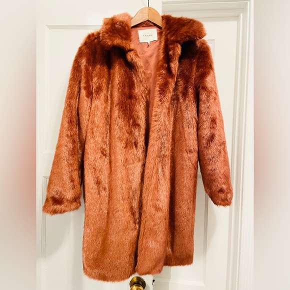 New Frame faux fur coat in color Spice, sz M. Revolve orig price $490+ - Picture 5 of 14